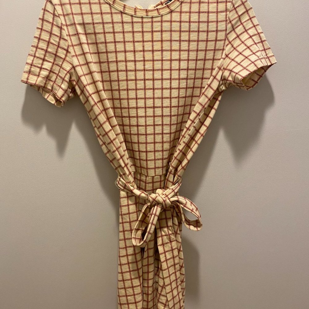Zara Plaid Shorts Romper